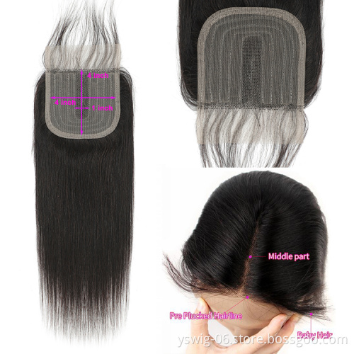 Wholesale Raw Virgin Brazilian 4x1,4x4 Closure Hair, 100% Human Hair Vendor, Virgin Mink Brazilian Hair Swiss Lace Closure